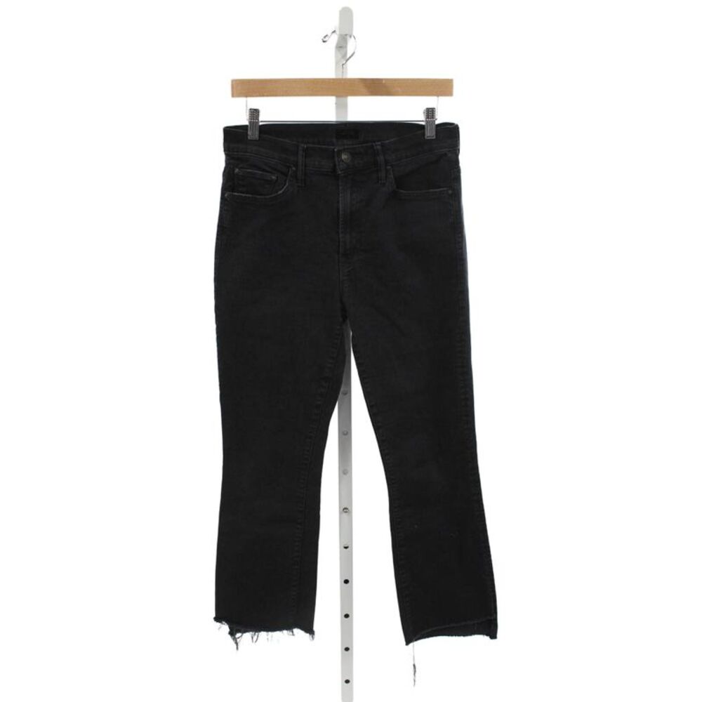 Mother Womens Cropped Black Mid Rise Cotton Jeans Size 29